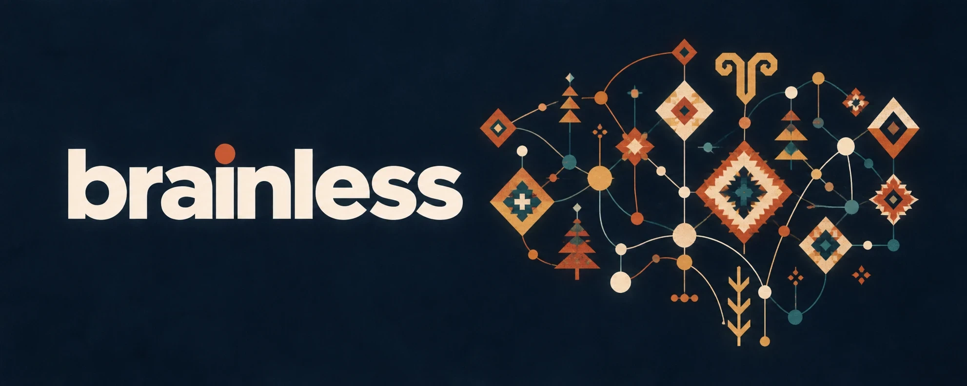 brainless: a brain drawn as a kilim